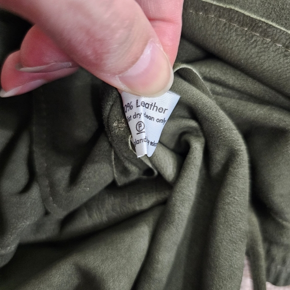 Eskandar suede leather maxi skirt dark brown/olive green Size 2=US 14 - Picture 7 of 7